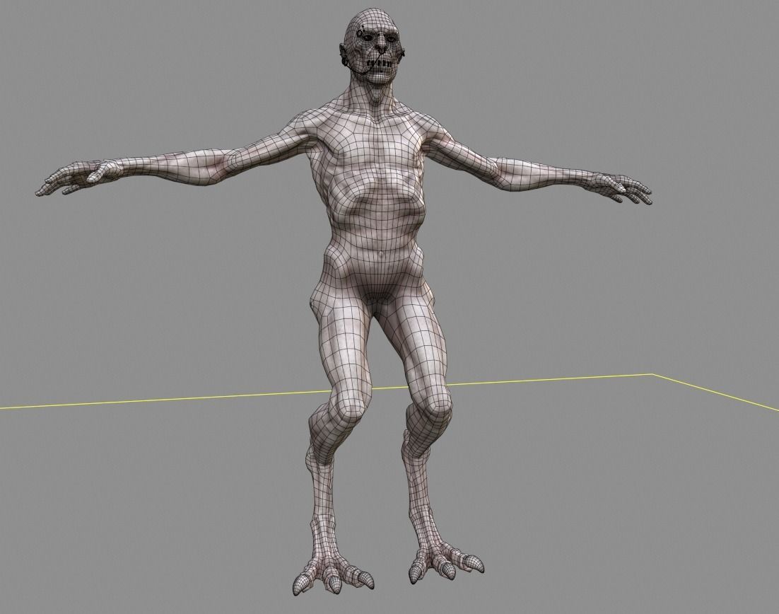 Monster with piercing Low-poly 3D model_13