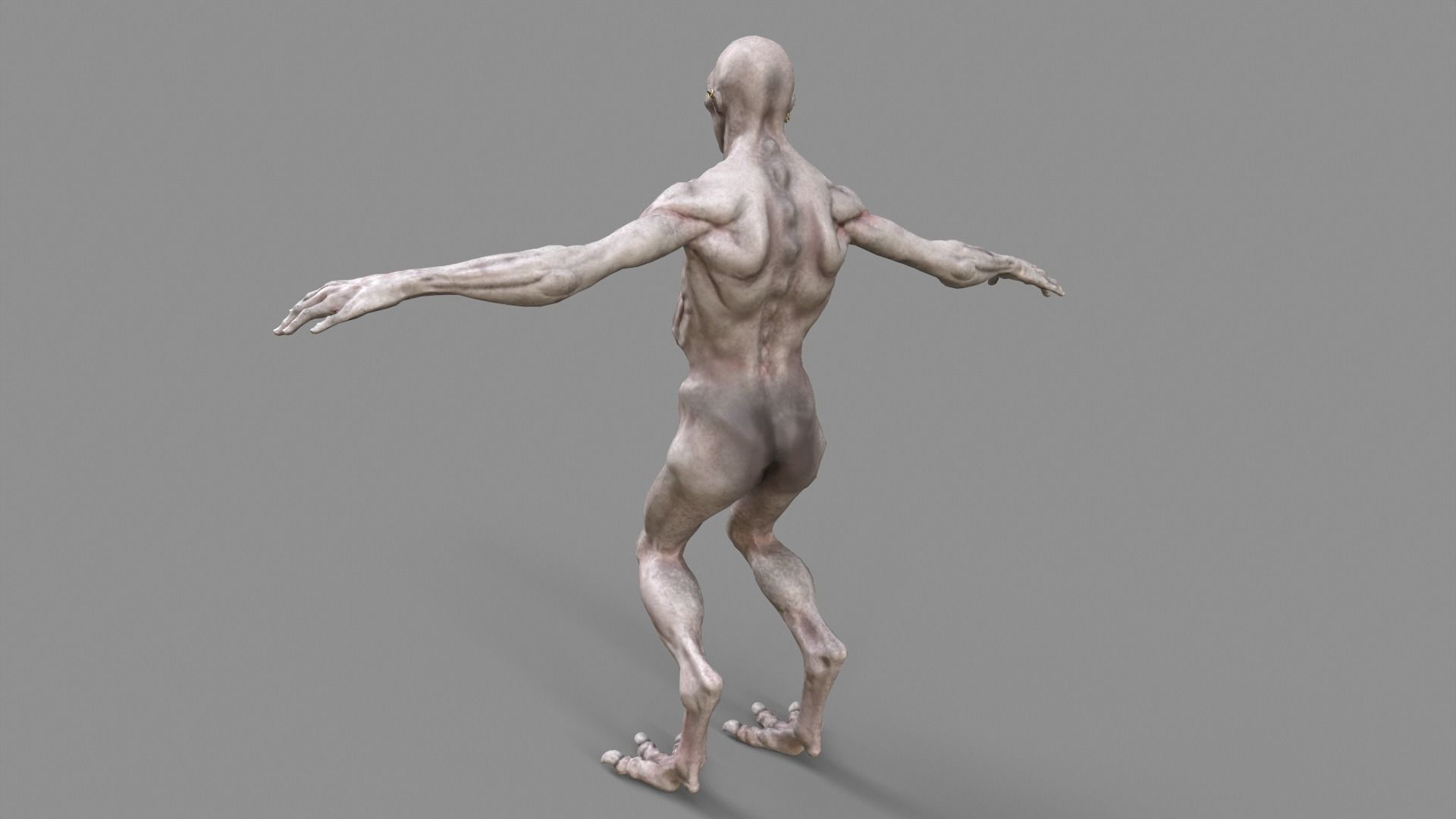 Monster with piercing Low-poly 3D model_16