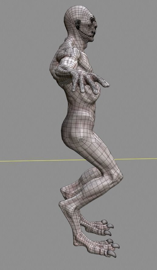 Monster with piercing Low-poly 3D model_8