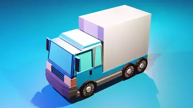 Truck or lorry for free  Low-poly 3D model