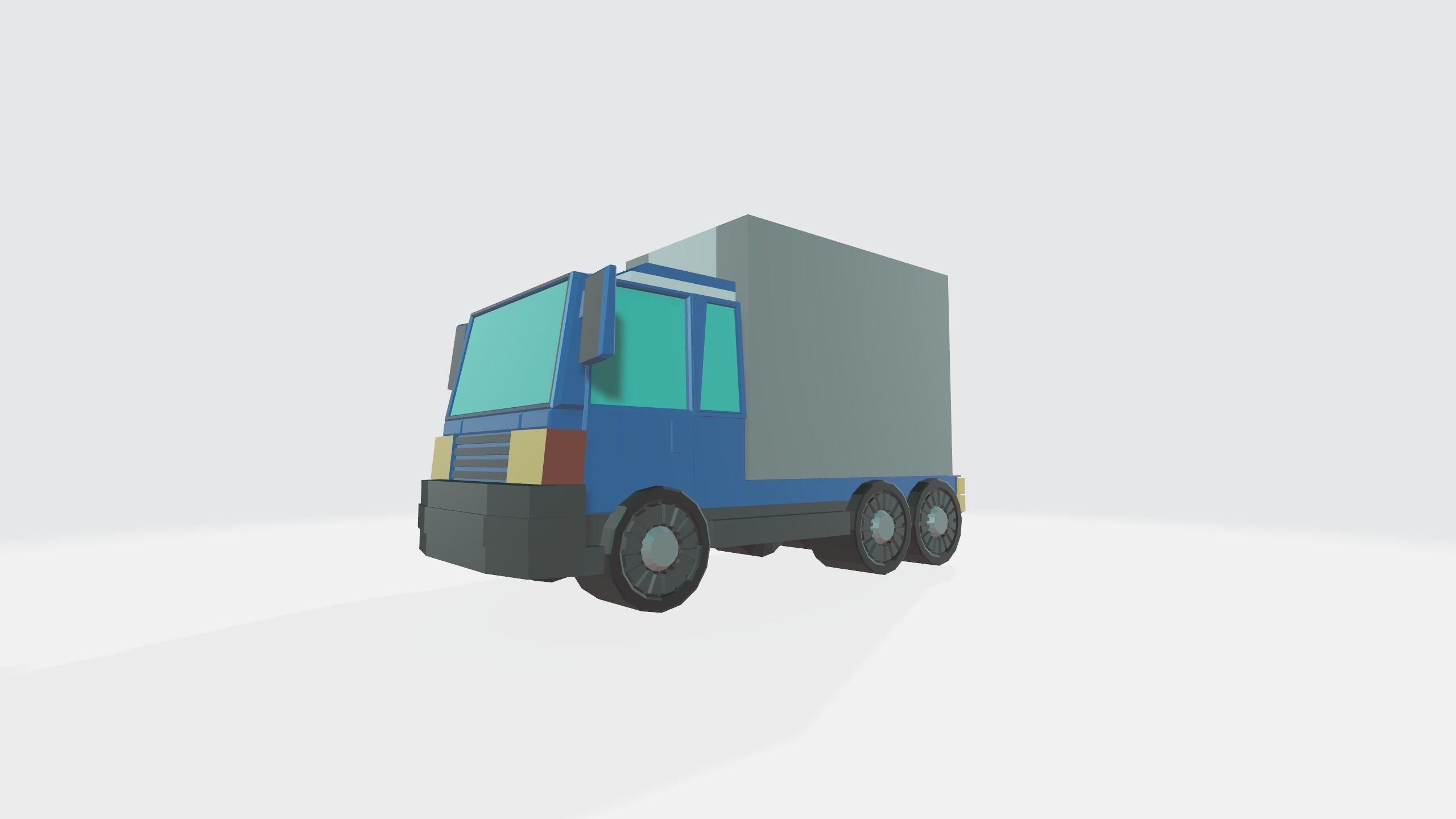 Truck or lorry for free  Low-poly 3D model_13