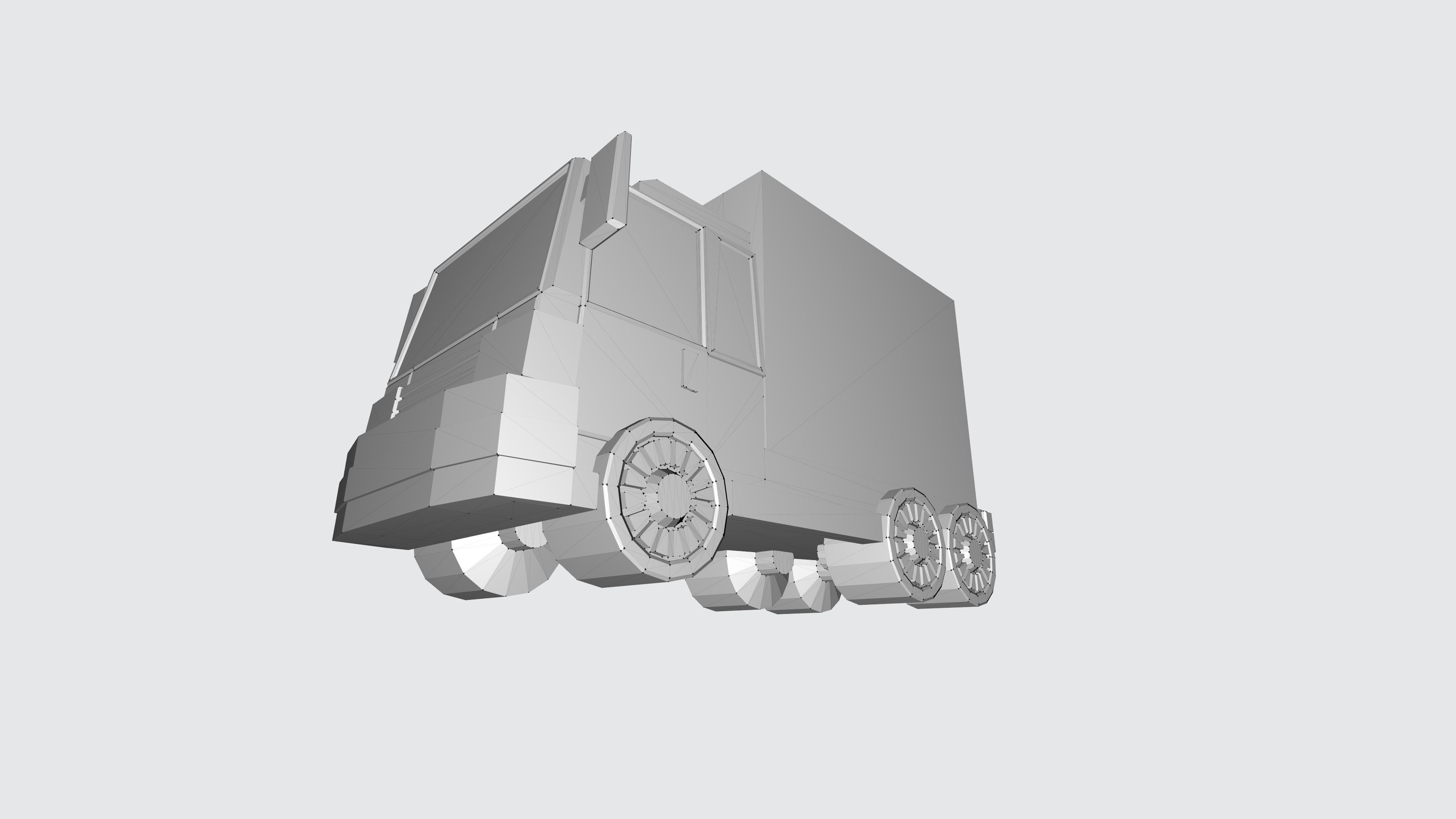 Truck or lorry for free  Low-poly 3D model_17