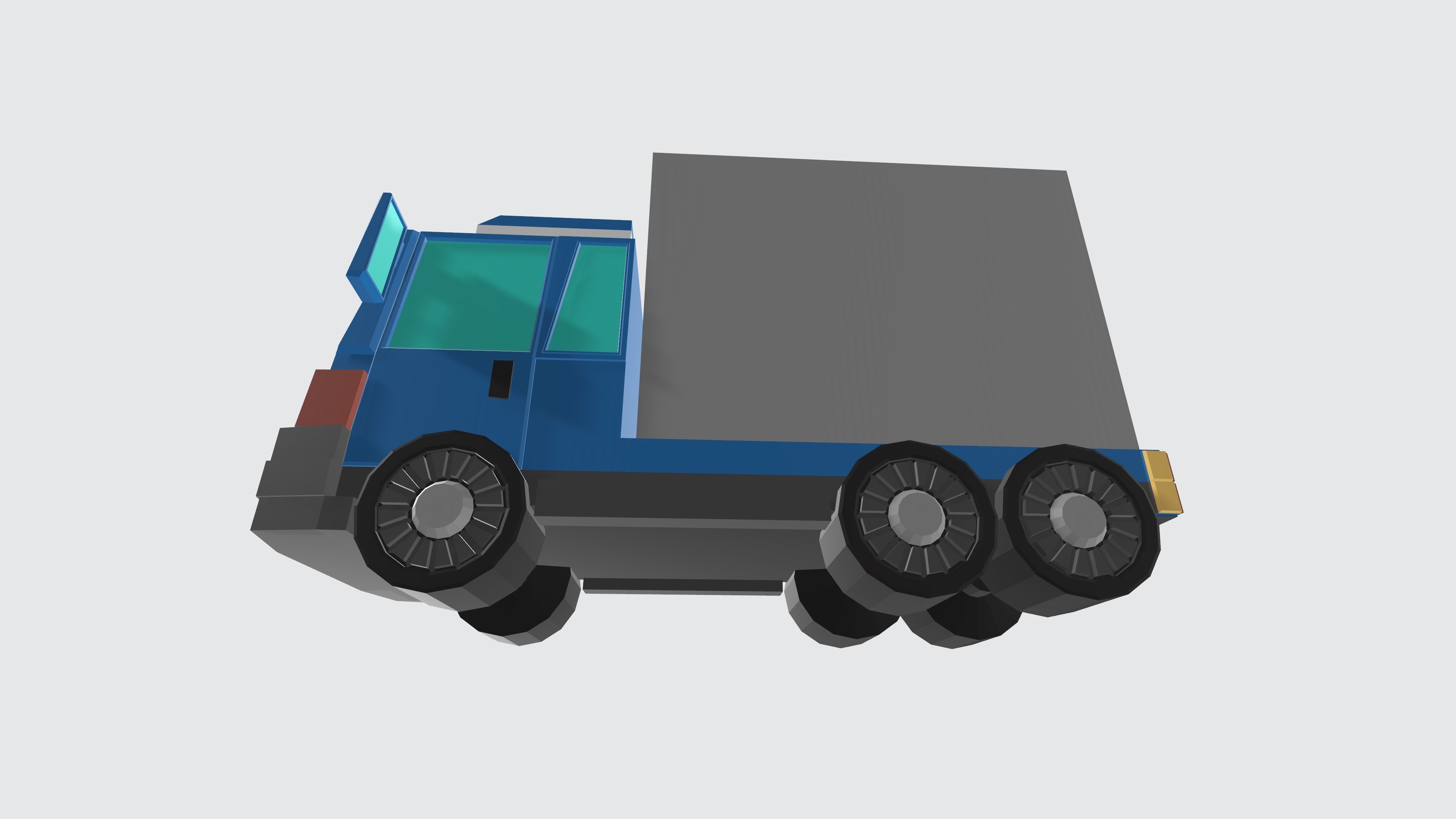 Truck or lorry for free  Low-poly 3D model_5