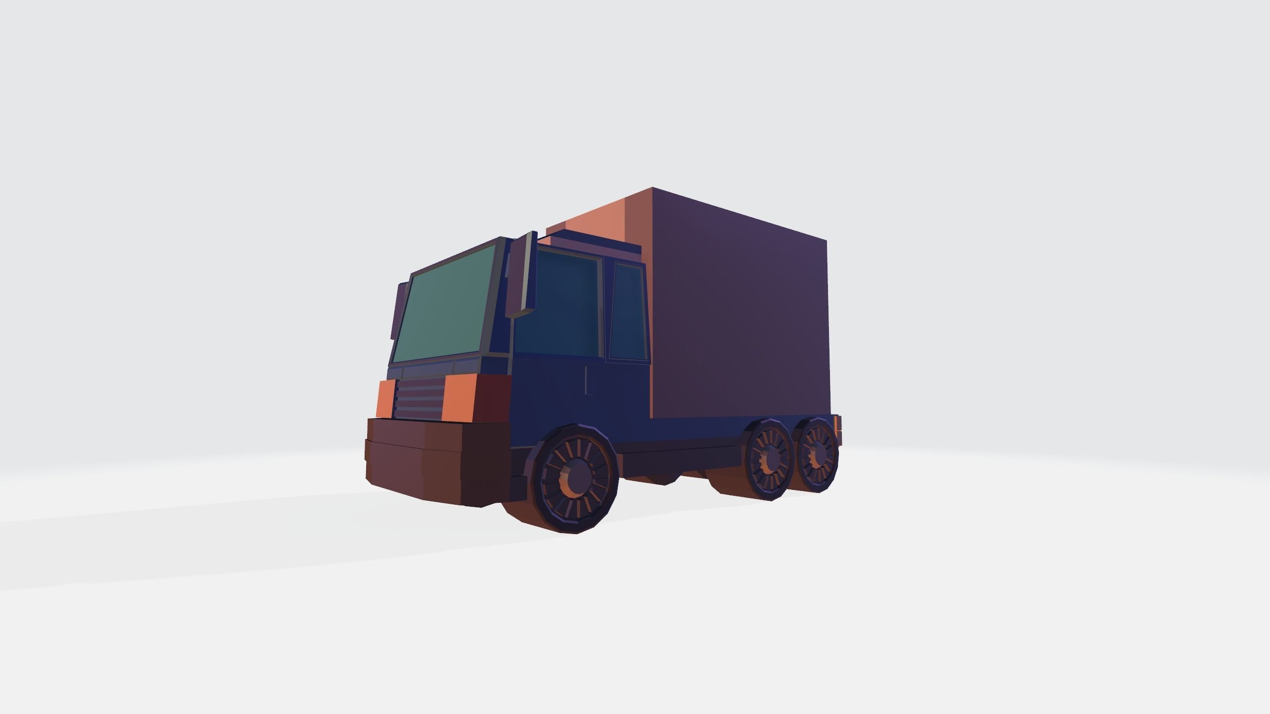 Truck or lorry for free  Low-poly 3D model_11
