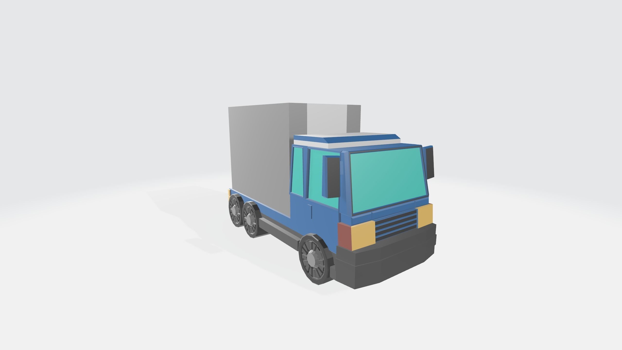 Truck or lorry for free  Low-poly 3D model_9