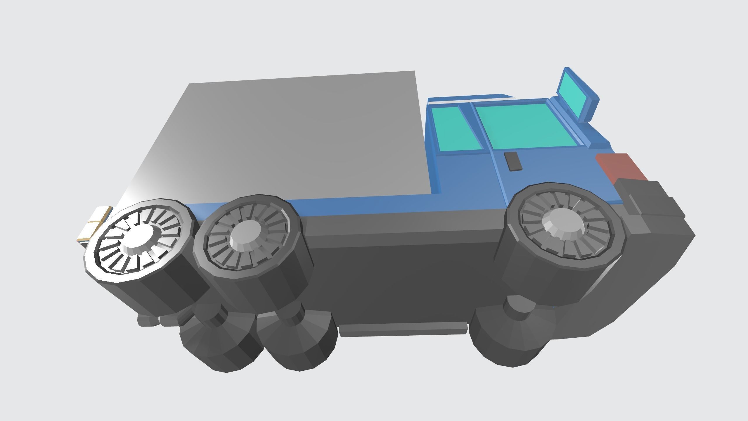 Truck or lorry for free  Low-poly 3D model_6