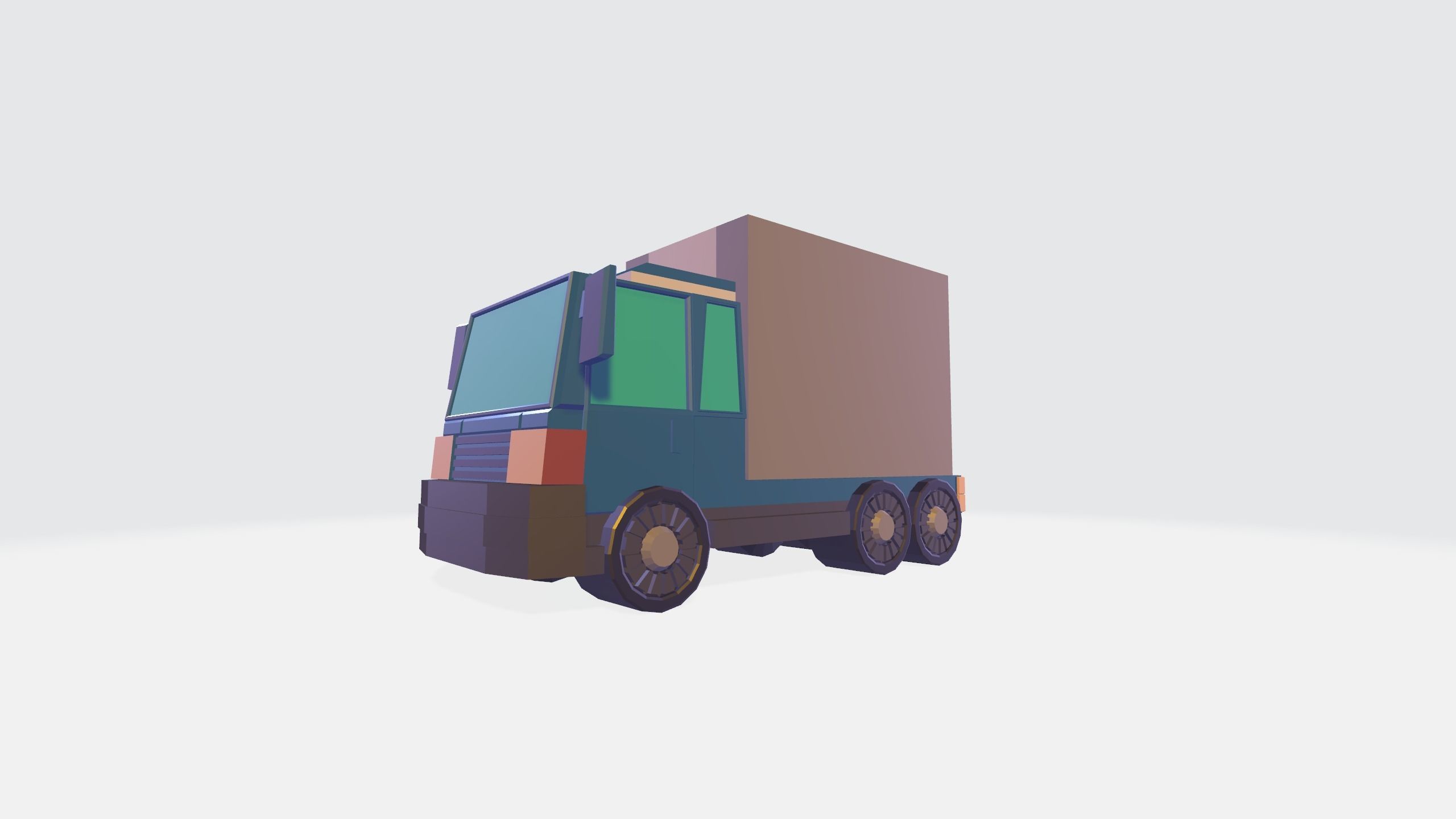 Truck or lorry for free  Low-poly 3D model_14