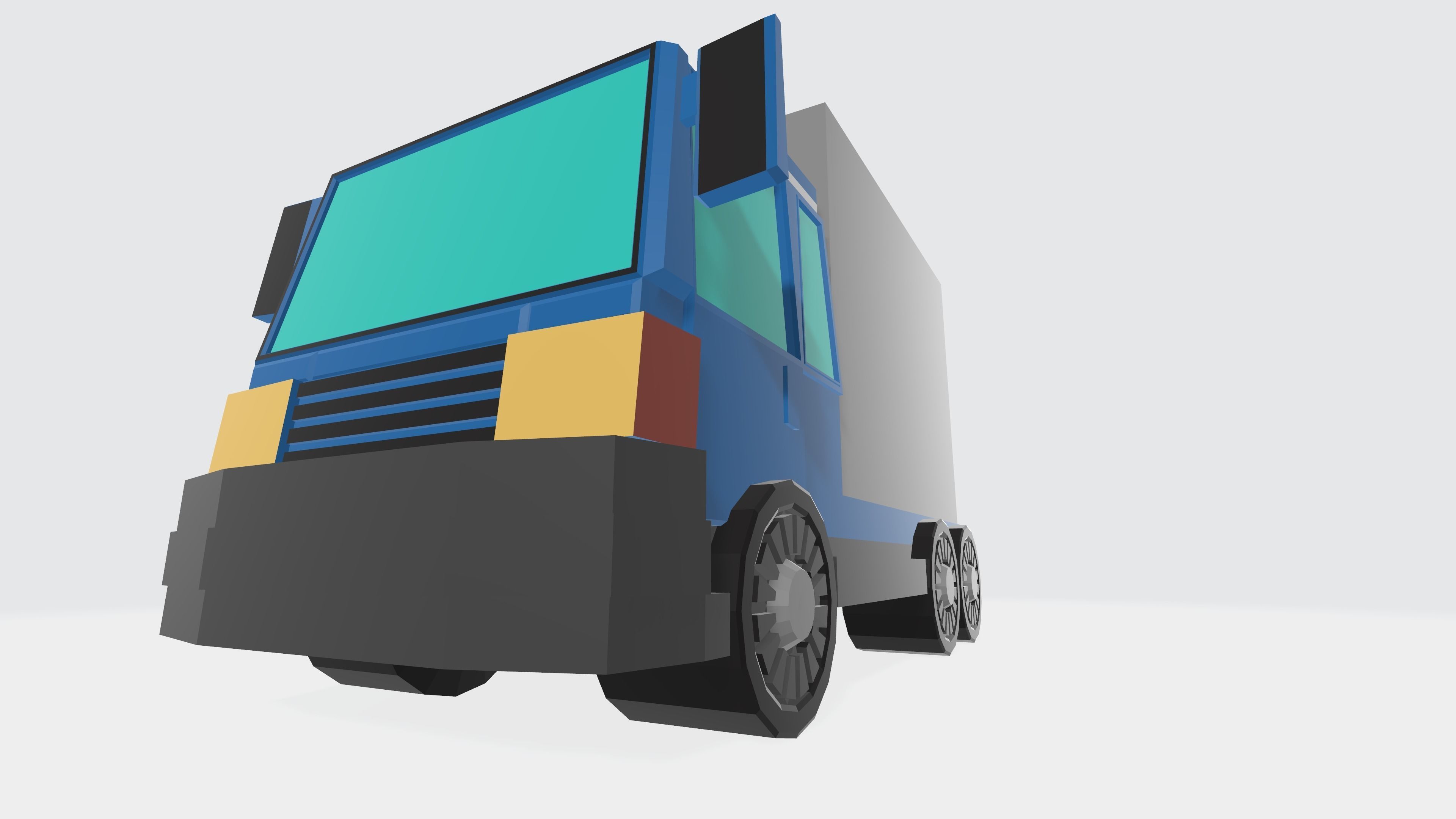 Truck or lorry for free  Low-poly 3D model_8