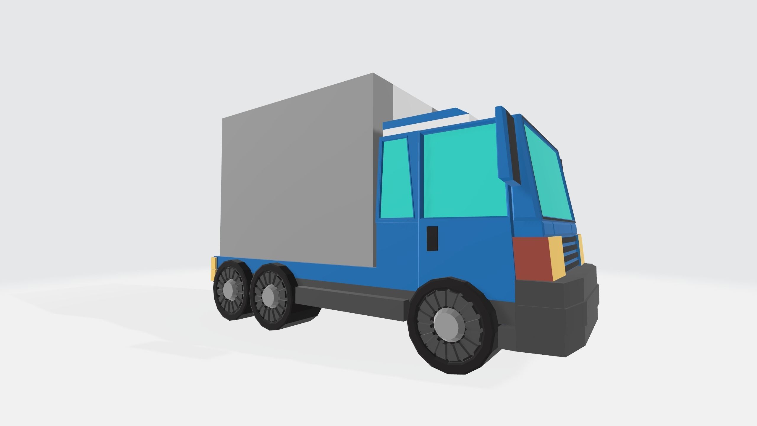 Truck or lorry for free  Low-poly 3D model_4