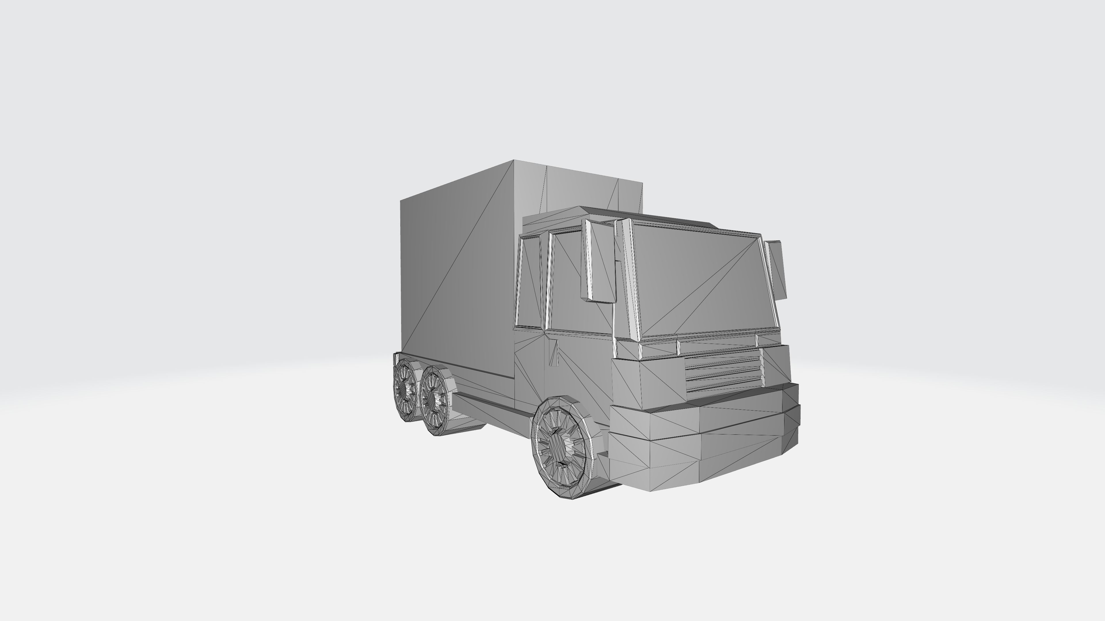 Truck or lorry for free  Low-poly 3D model_15