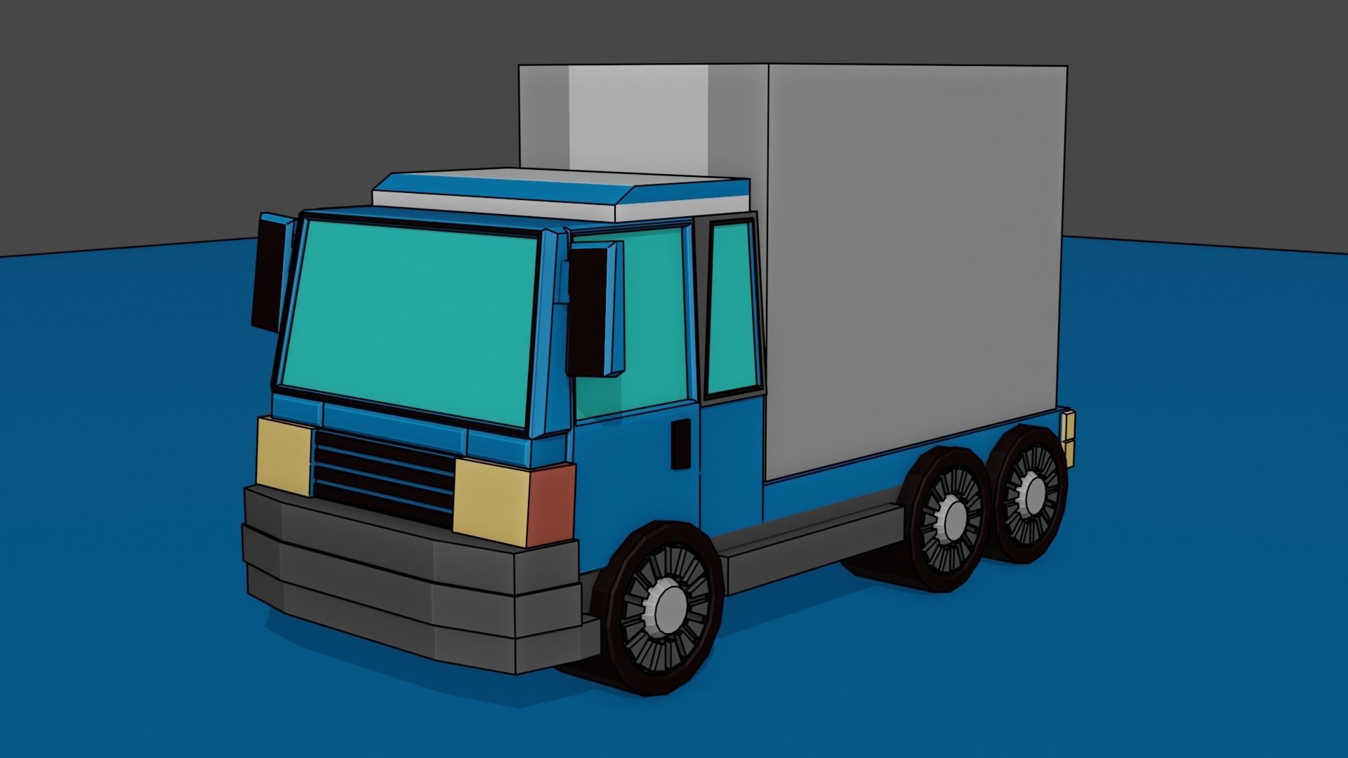 Truck or lorry for free  Low-poly 3D model_1
