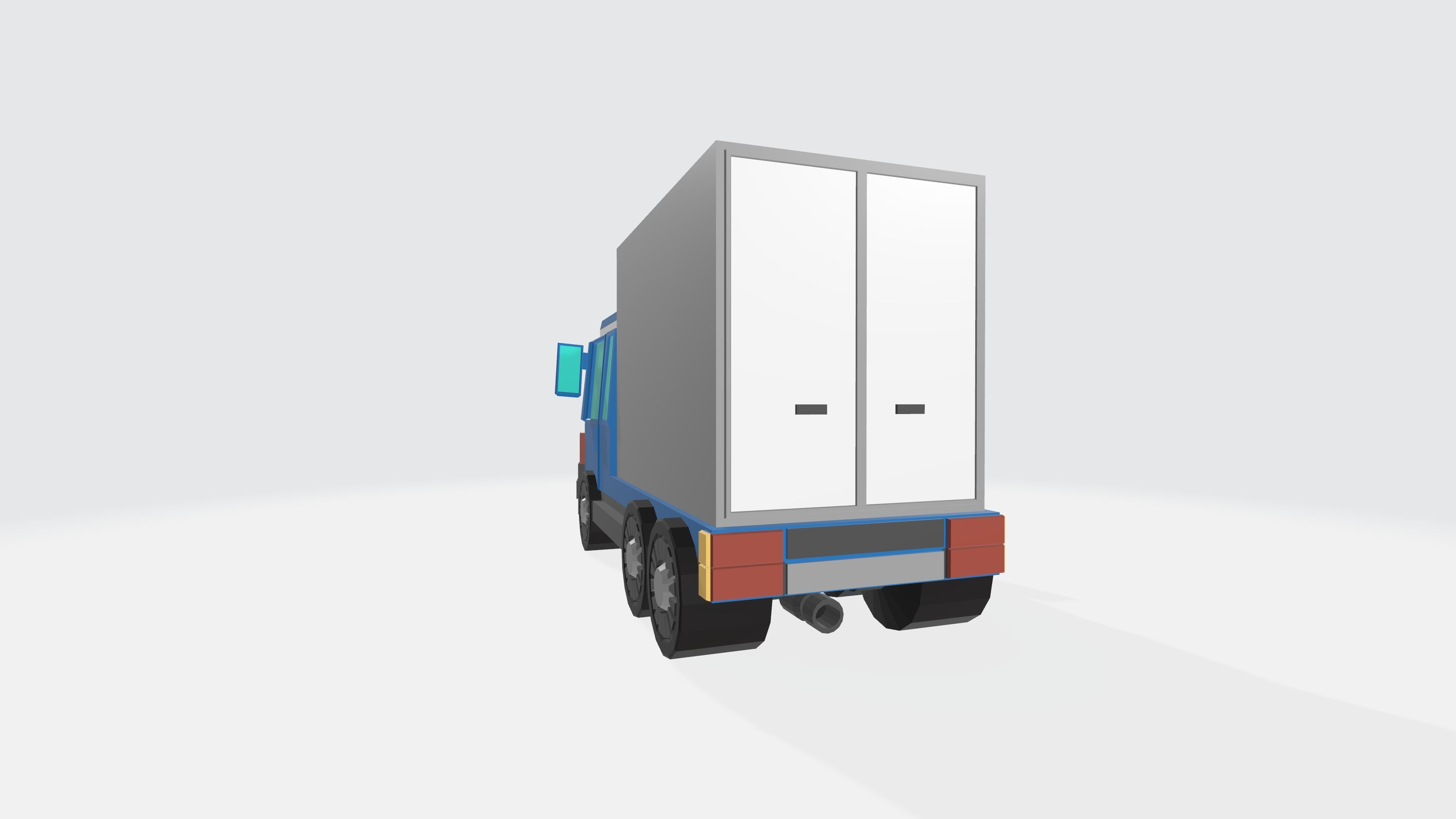 Truck or lorry for free  Low-poly 3D model_7
