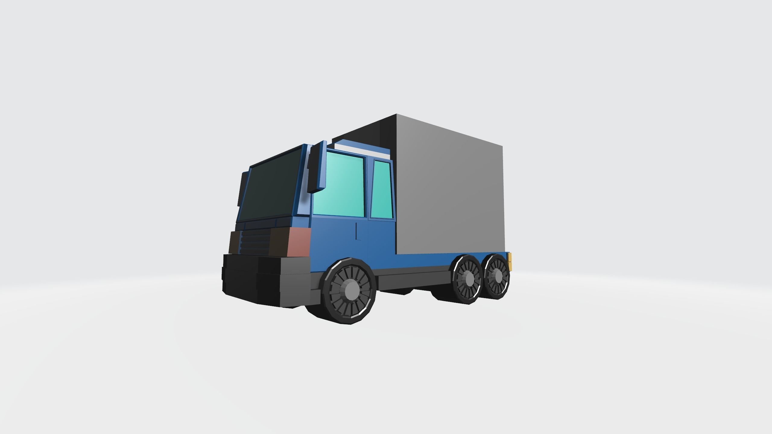 Truck or lorry for free  Low-poly 3D model_12