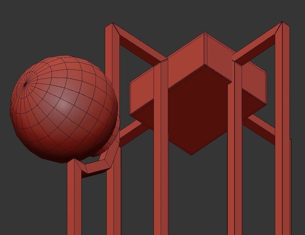 FAUST modern brass ceiling light with glass balls 3D model_2