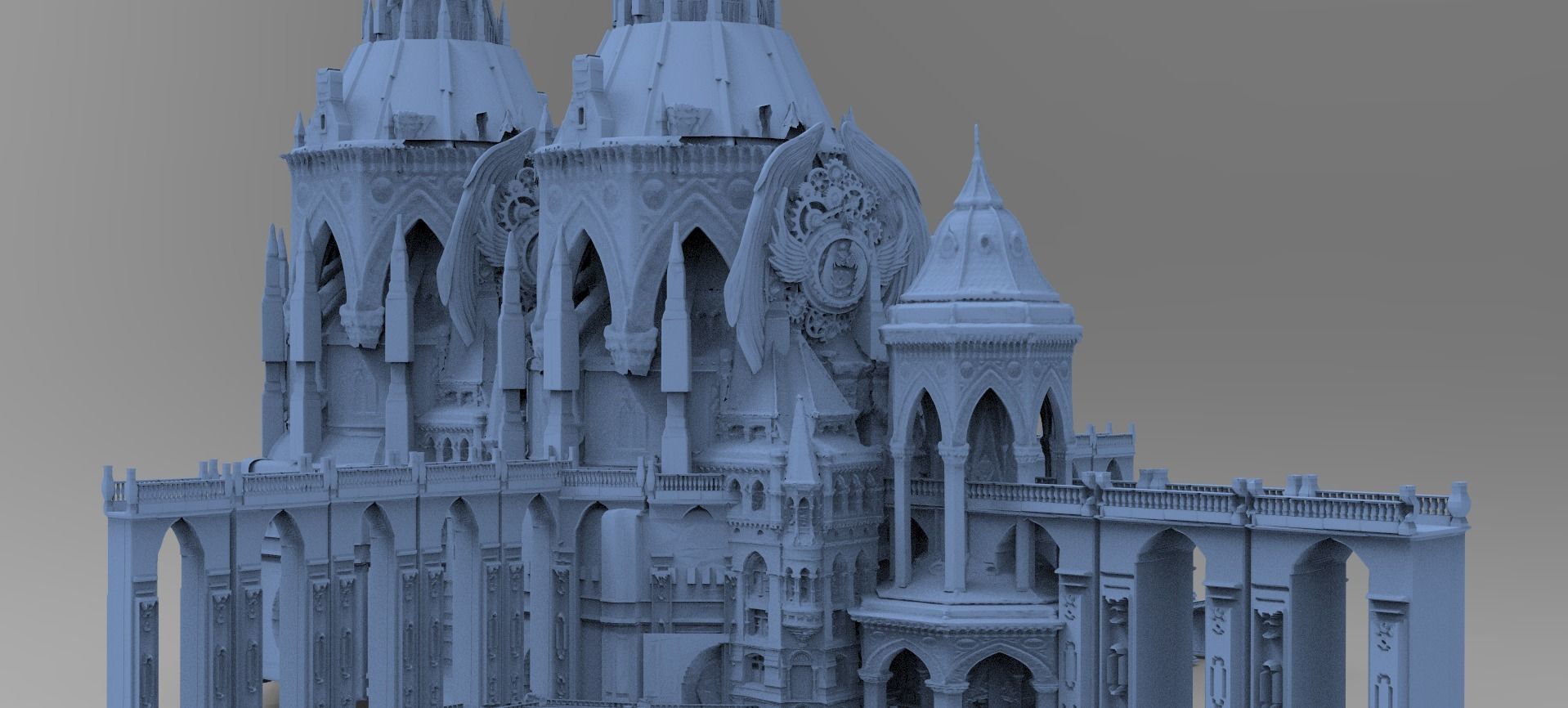 Steampunk Medieval Tower Grand 5 3D model_1