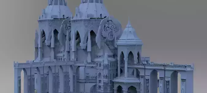 Steampunk Medieval Tower Grand 5 3D model