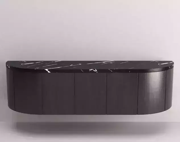 Console black wood and marble