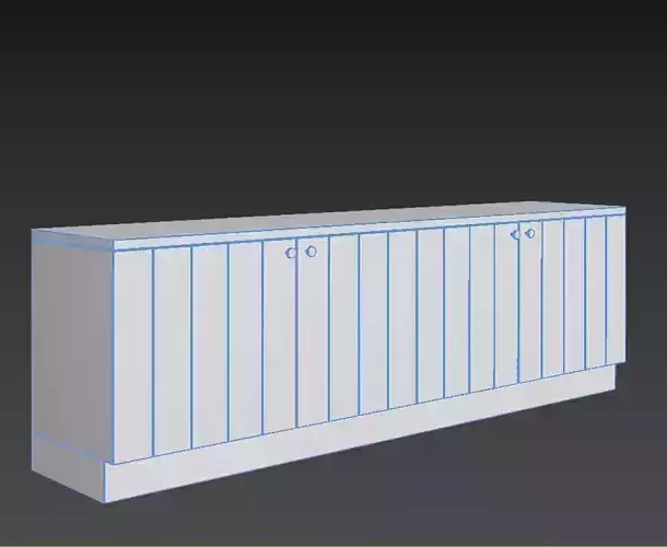 Console light oak wood 3D model