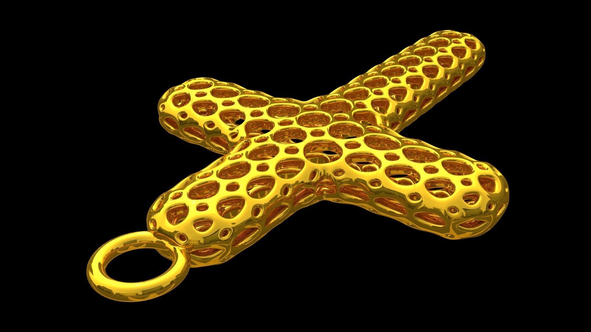 Celullar Cross Pendant 3D print model_5