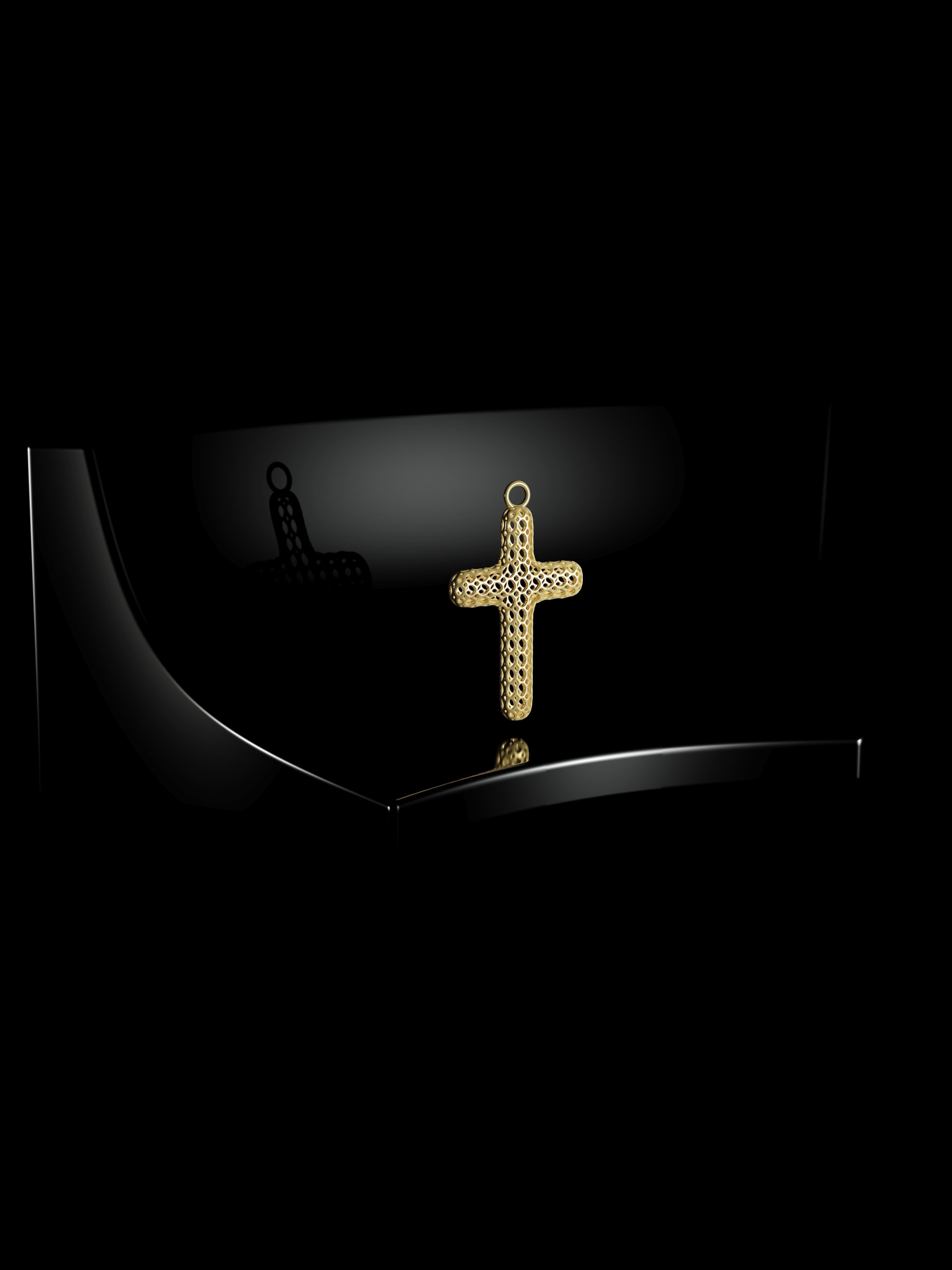 Celullar Cross Pendant 3D print model_8