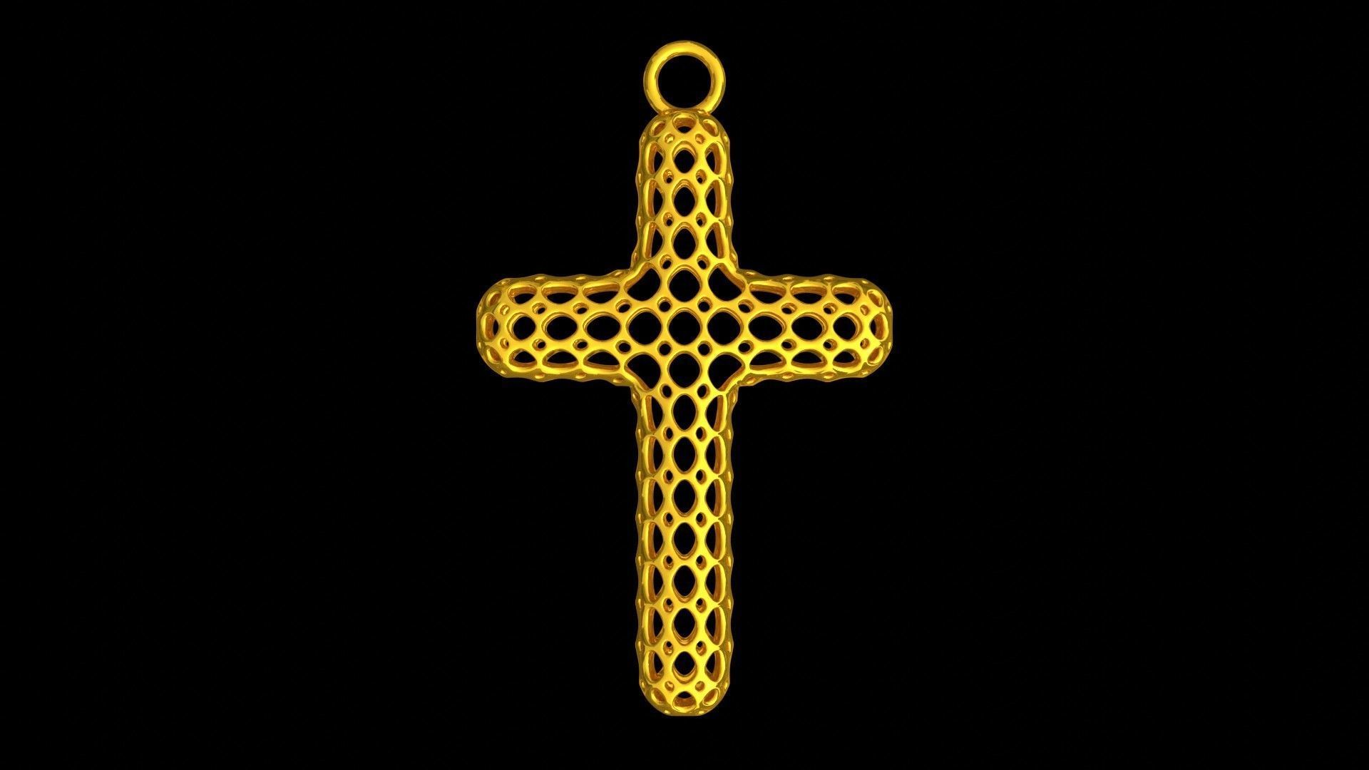 Celullar Cross Pendant 3D print model_1