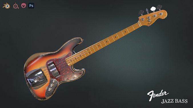 Fender Jazz Bass Vintage Low-poly 3D model