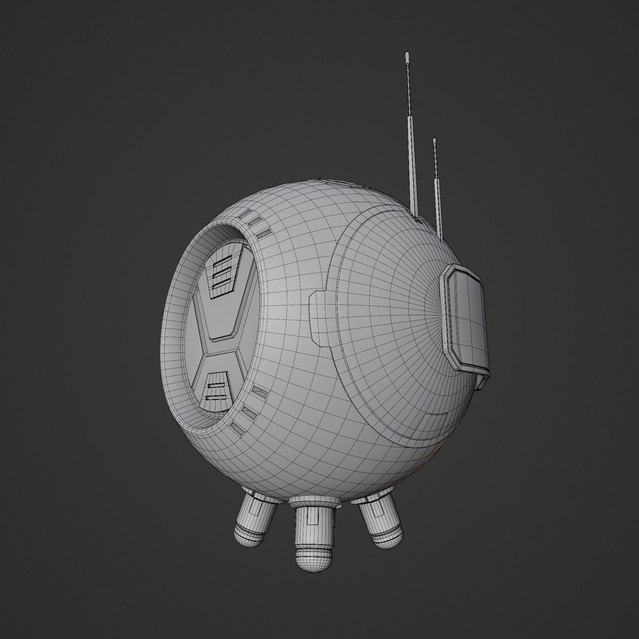 PR-02VV futuristic robot Low-poly 3D model_6