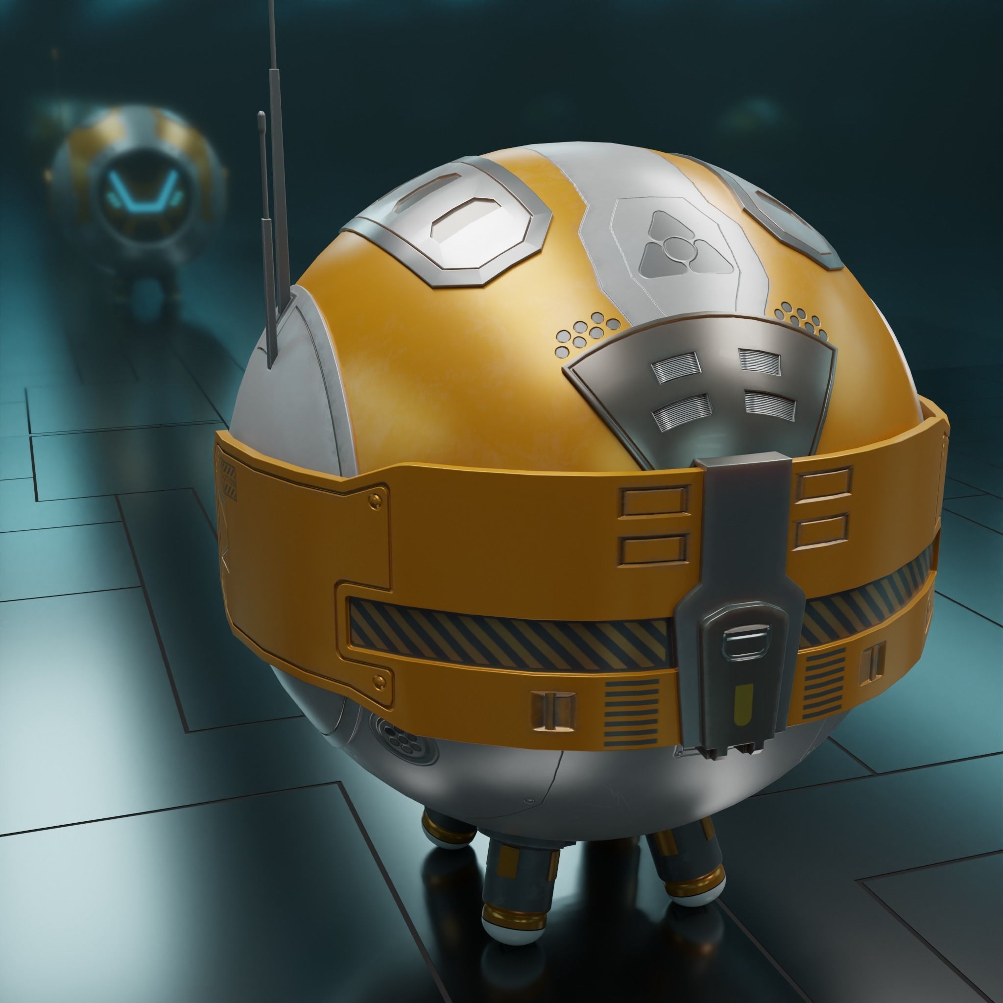 PR-02VV futuristic robot Low-poly 3D model_5