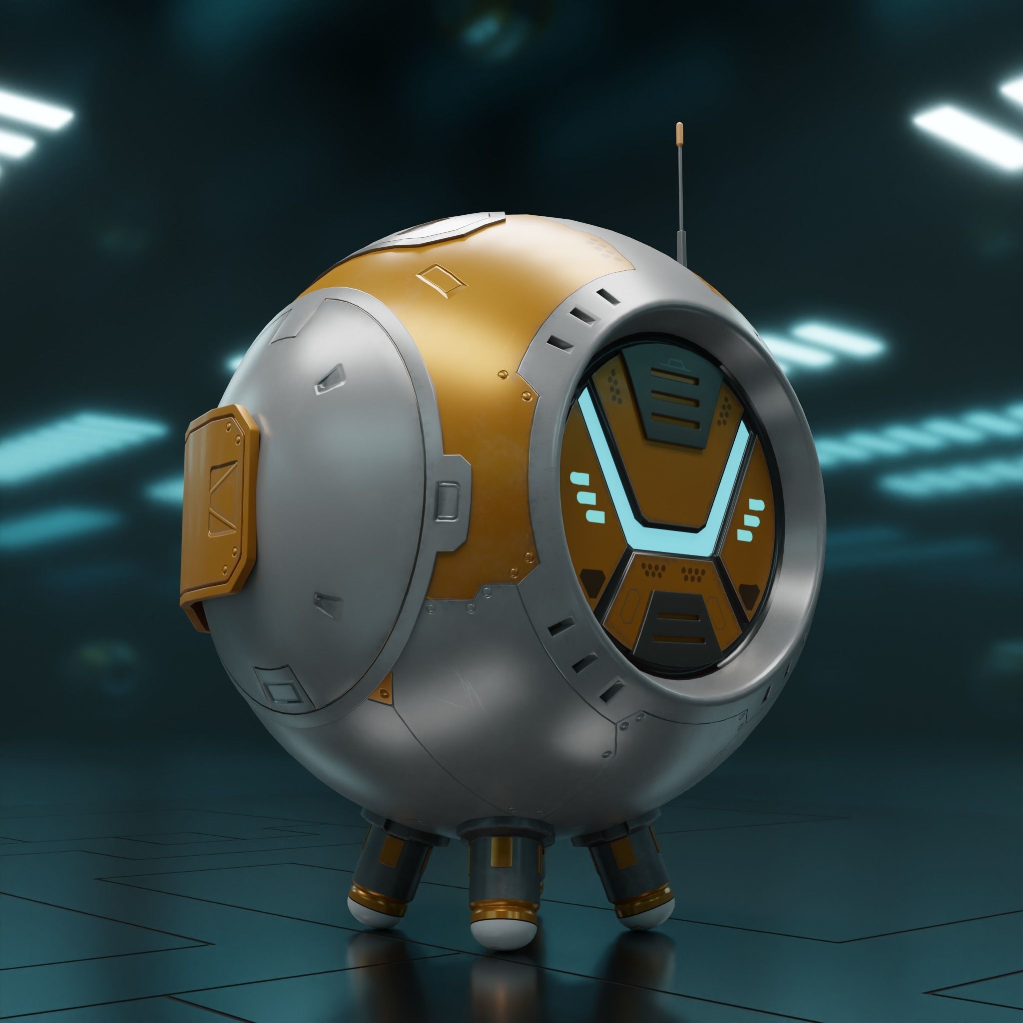 PR-02VV futuristic robot Low-poly 3D model_3
