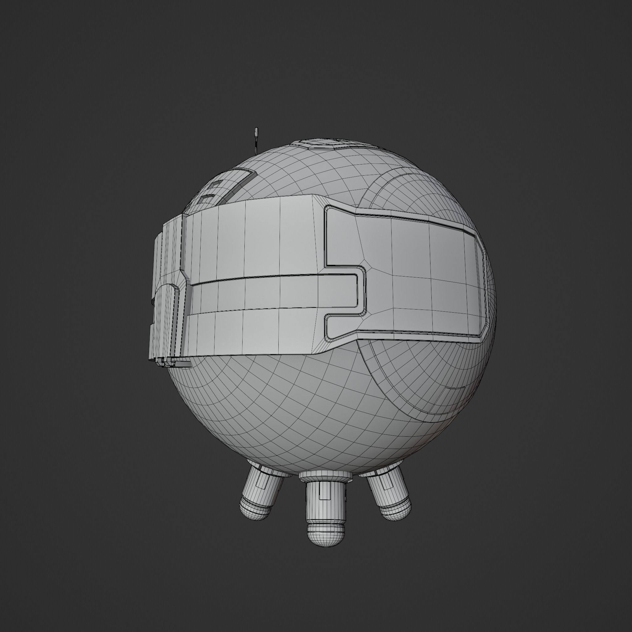 PR-02VV futuristic robot Low-poly 3D model_7