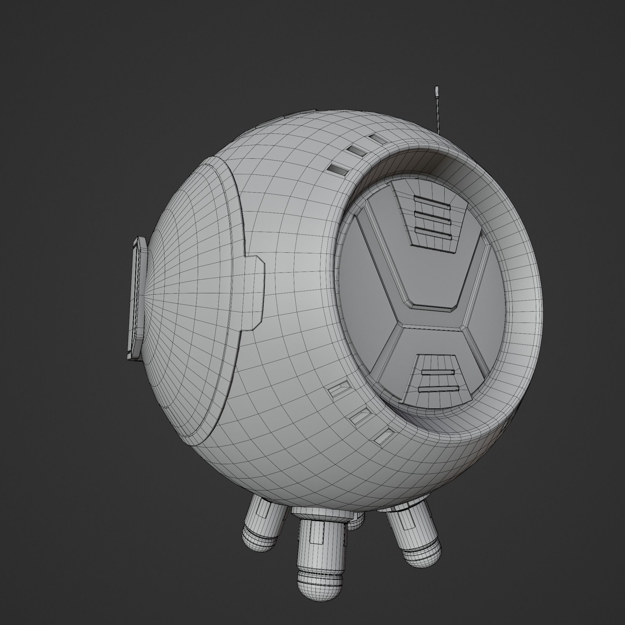 PR-02VV futuristic robot Low-poly 3D model_9