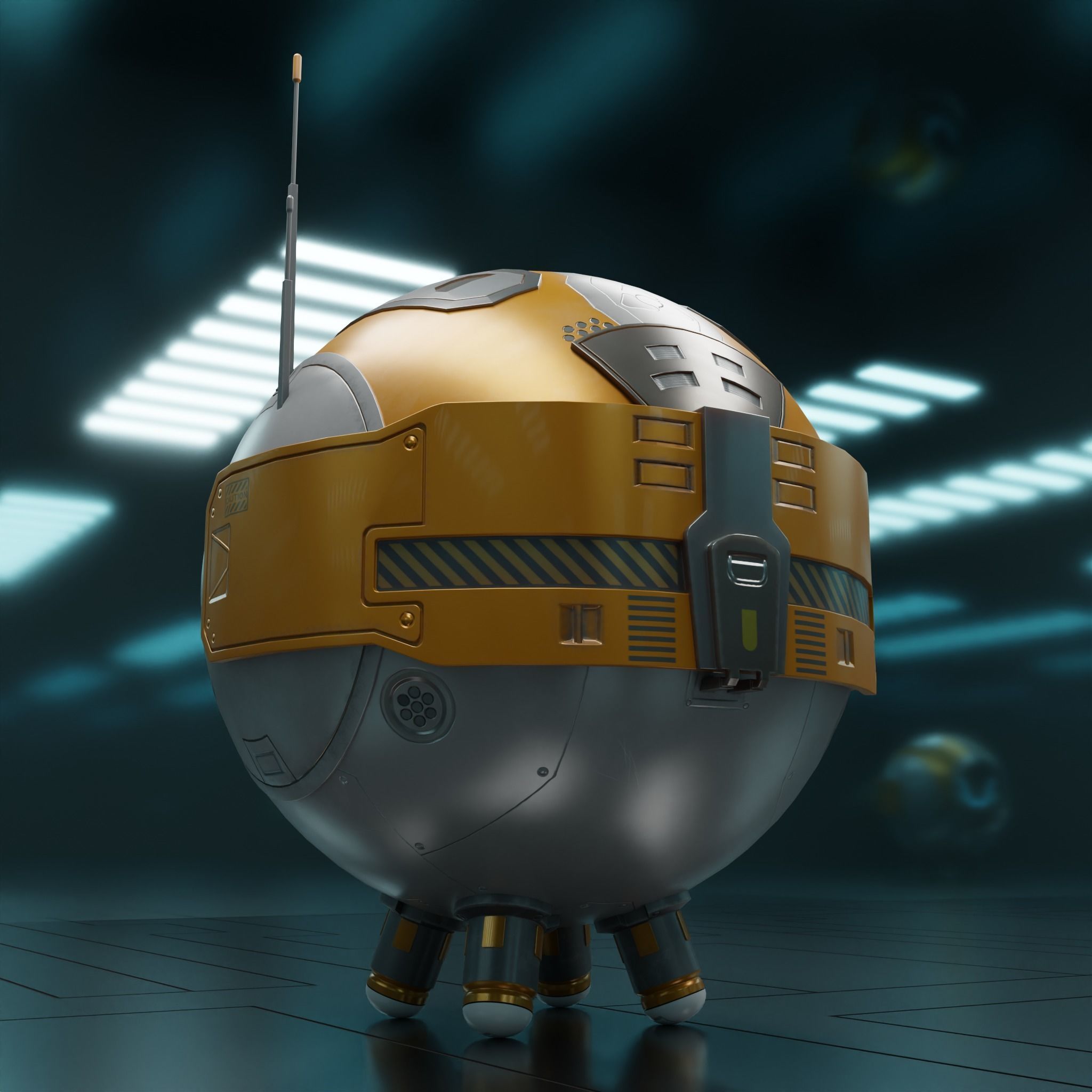 PR-02VV futuristic robot Low-poly 3D model_4