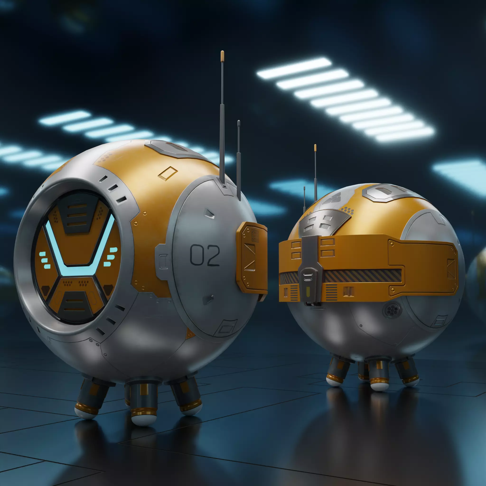 PR-02VV futuristic robot Low-poly 3D model_0