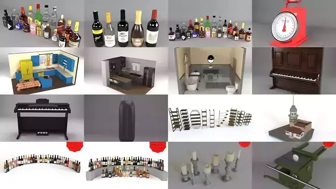 barisart model library 100 pcs 3D Model Collection
