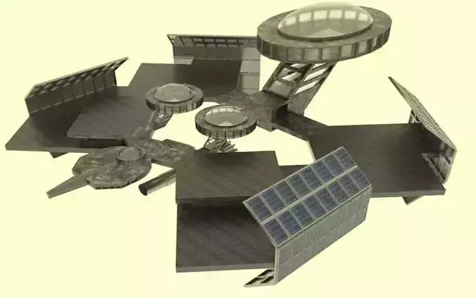 Antonov - An Spacestation  Low-poly 3D model