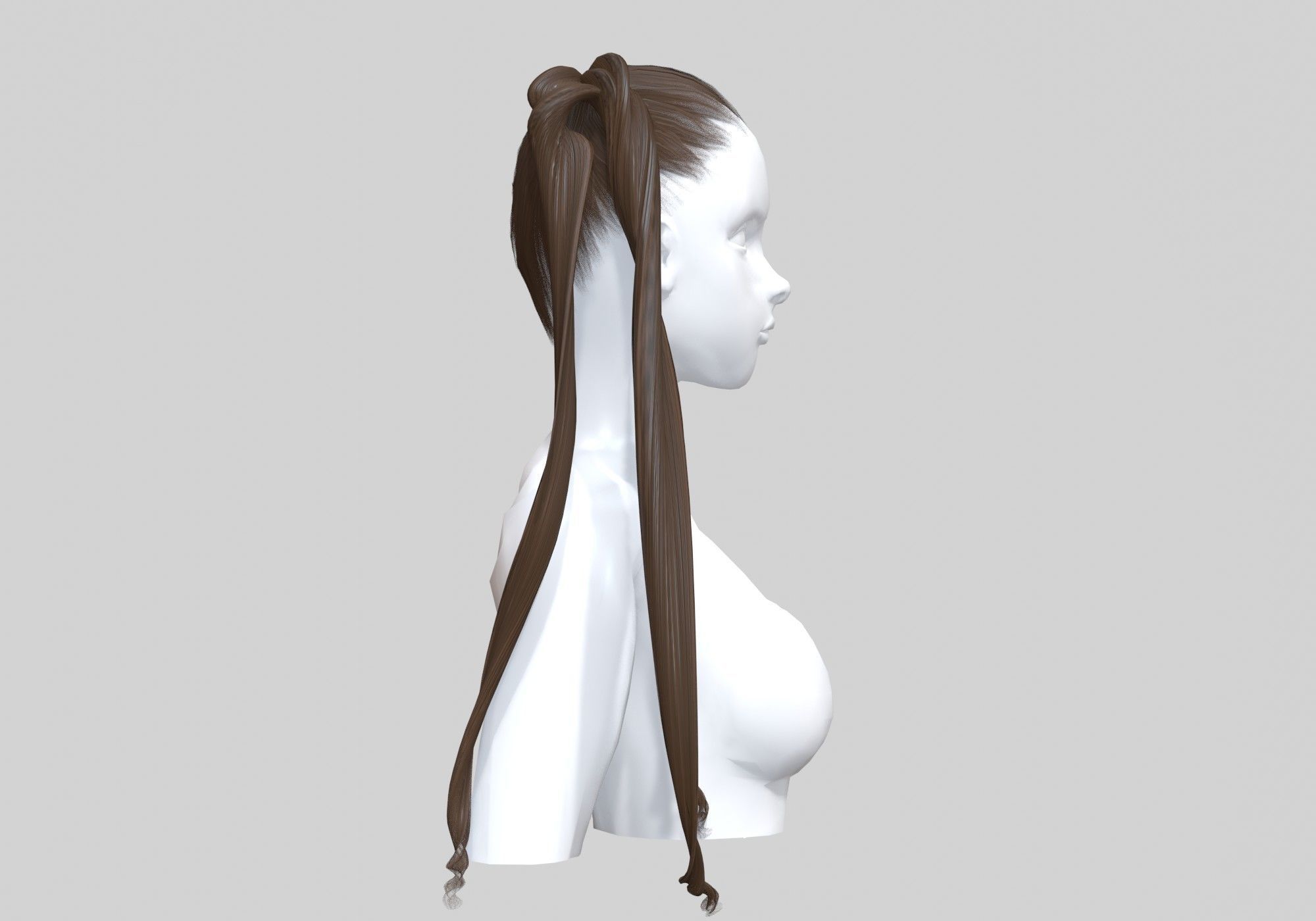 Stylized Female Hairstyle V15201 3D model_2