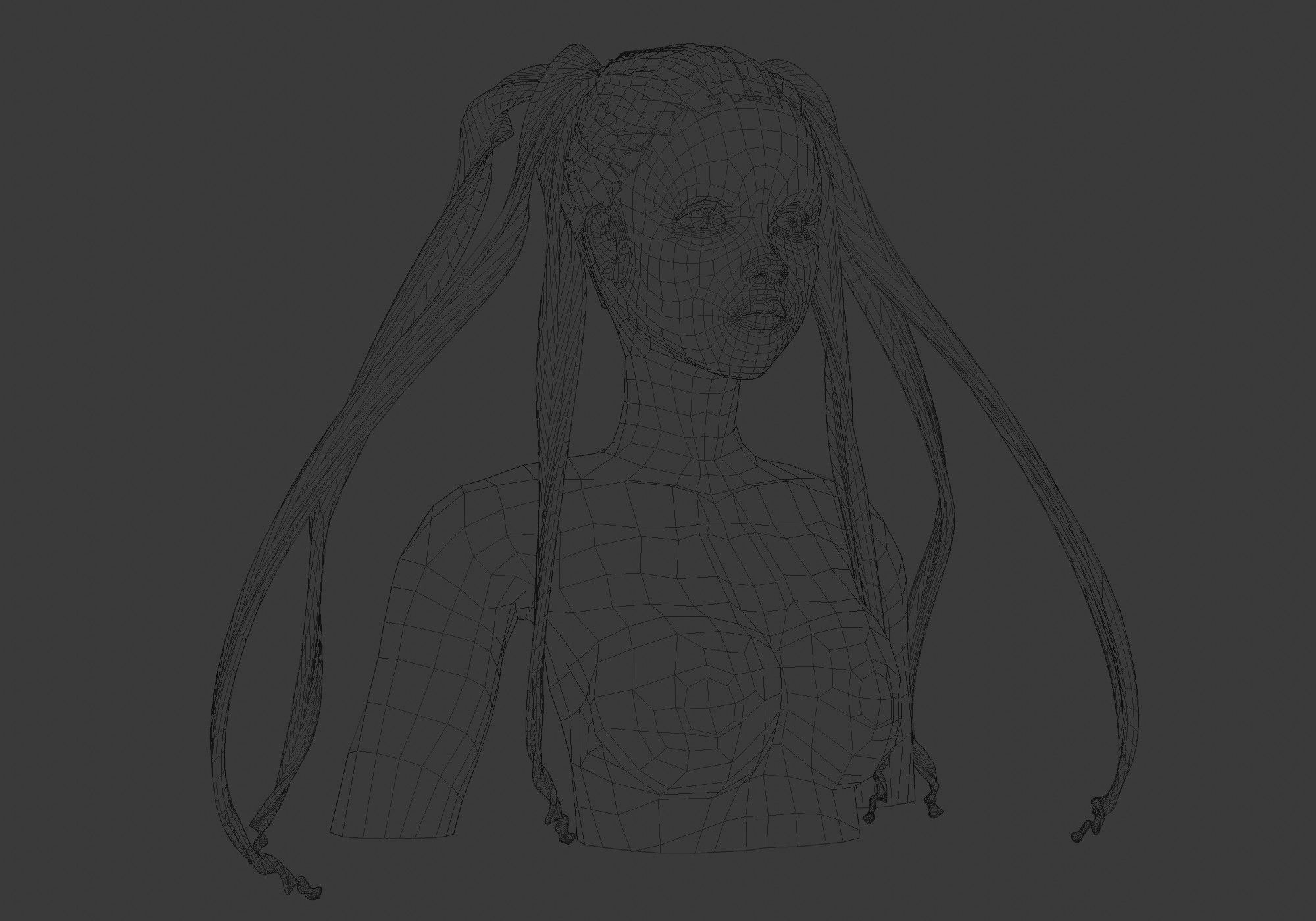 Stylized Female Hairstyle V15201 3D model_6