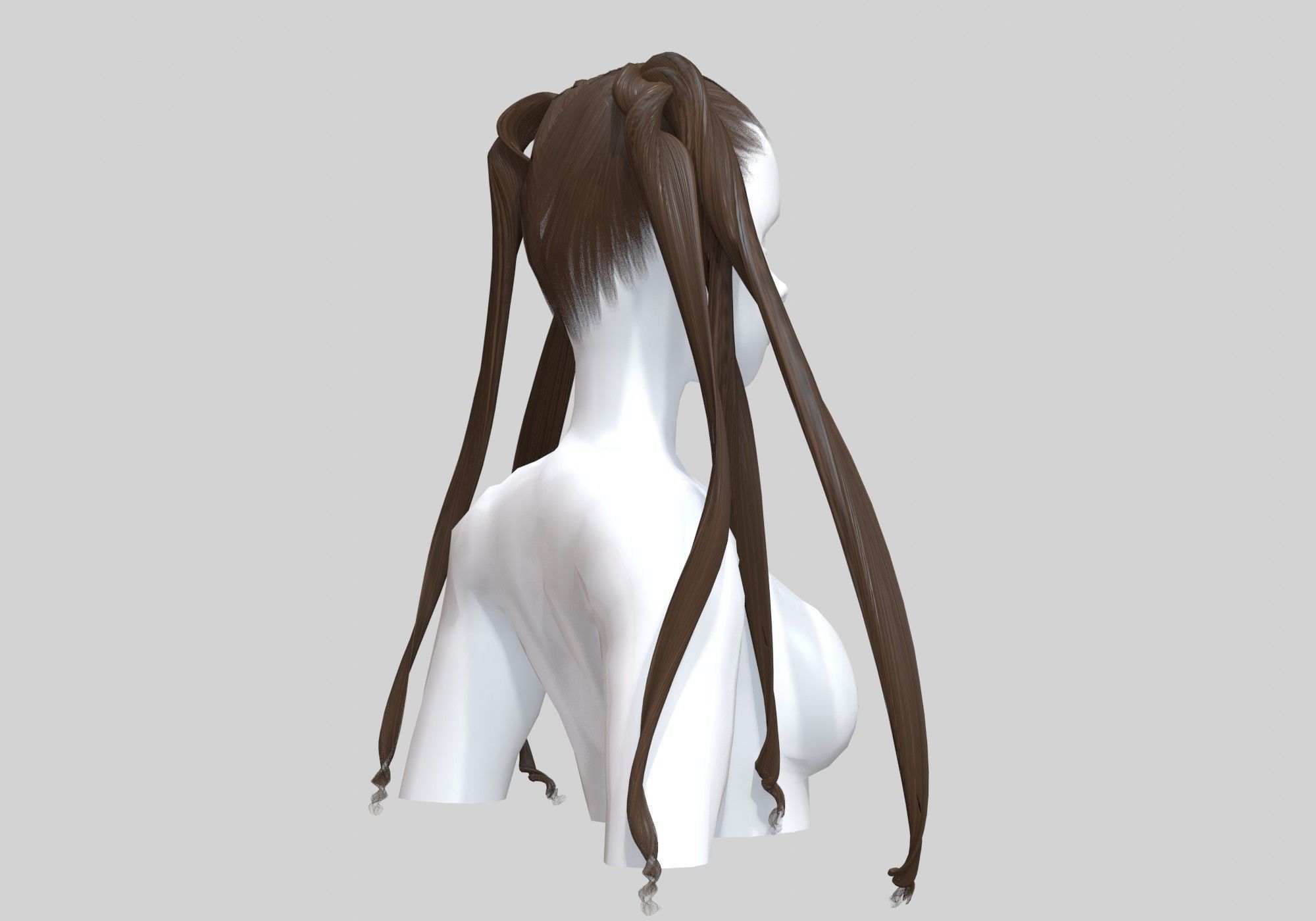 Stylized Female Hairstyle V15201 3D model_3