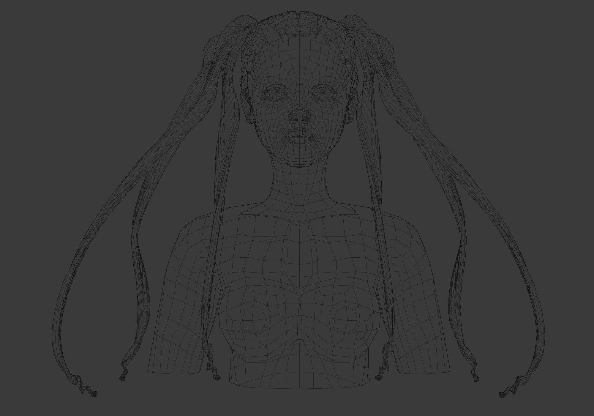 Stylized Female Hairstyle V15201 3D model_5