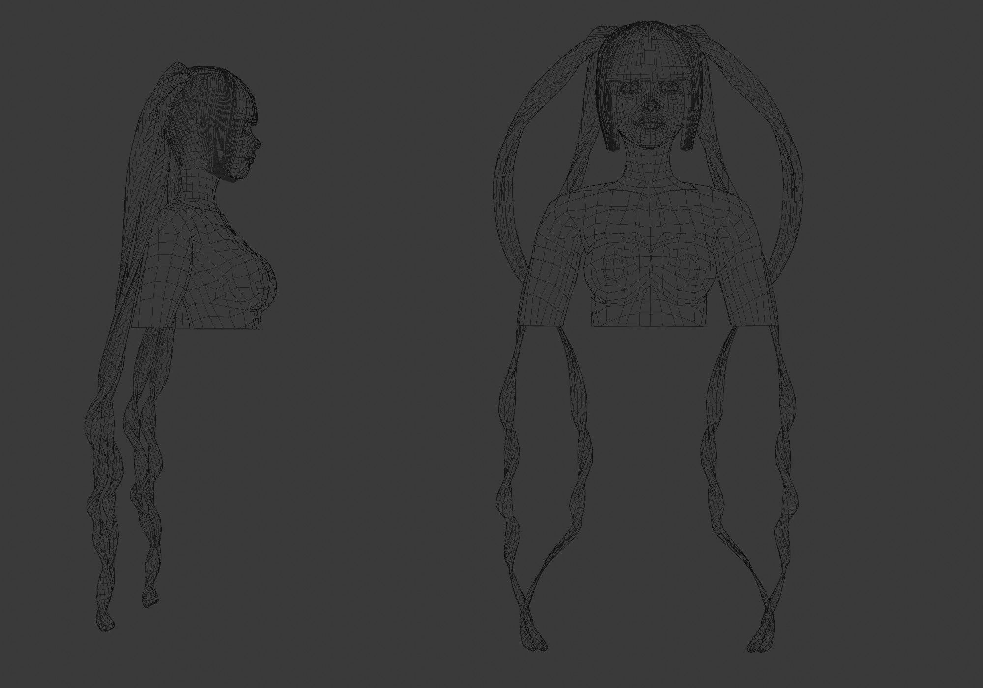 Ponytails Female Hairstyle V16517  3D model_5