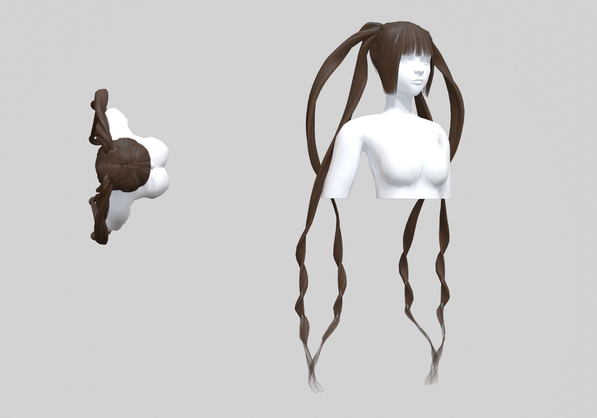 Ponytails Female Hairstyle V16517  3D model_1
