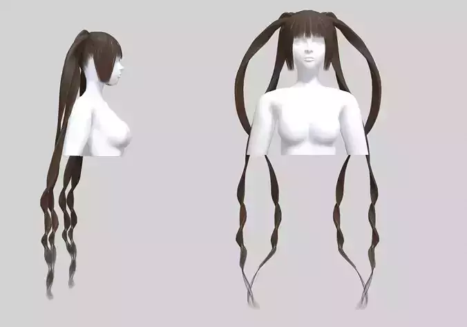 Ponytails Female Hairstyle V16517  3D model