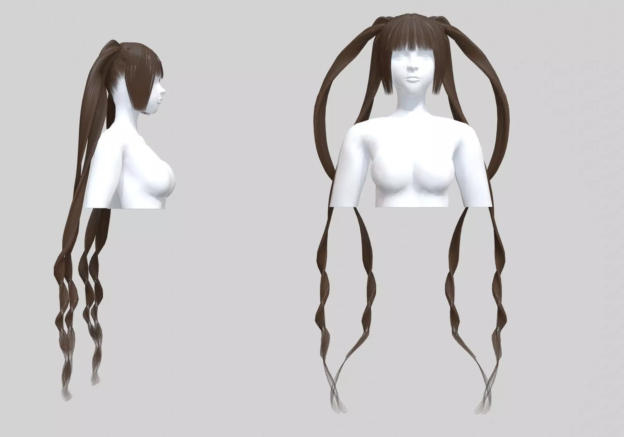 Ponytails Female Hairstyle V16517  3D model_0