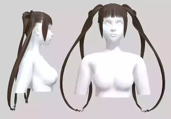 Pigtails Female Hairstyle V14333  3D model