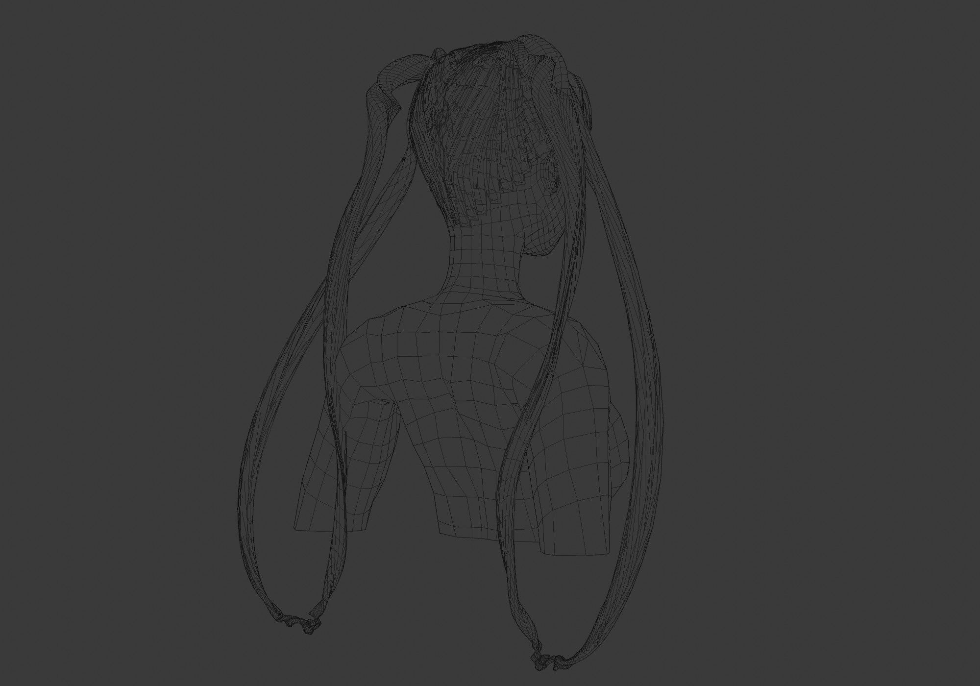 Pigtails Female Hairstyle V14333  3D model_8