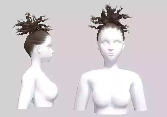 Pigtail Short Hairstyle V44664 