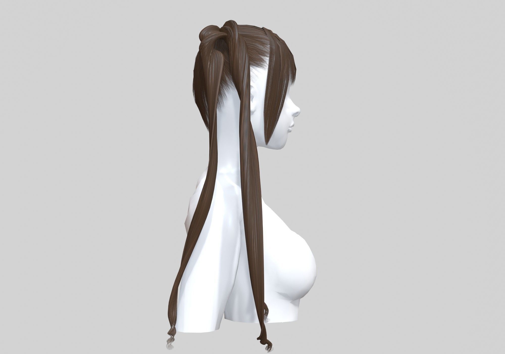 Female Stylized Hairstyle V16673 3D model_2