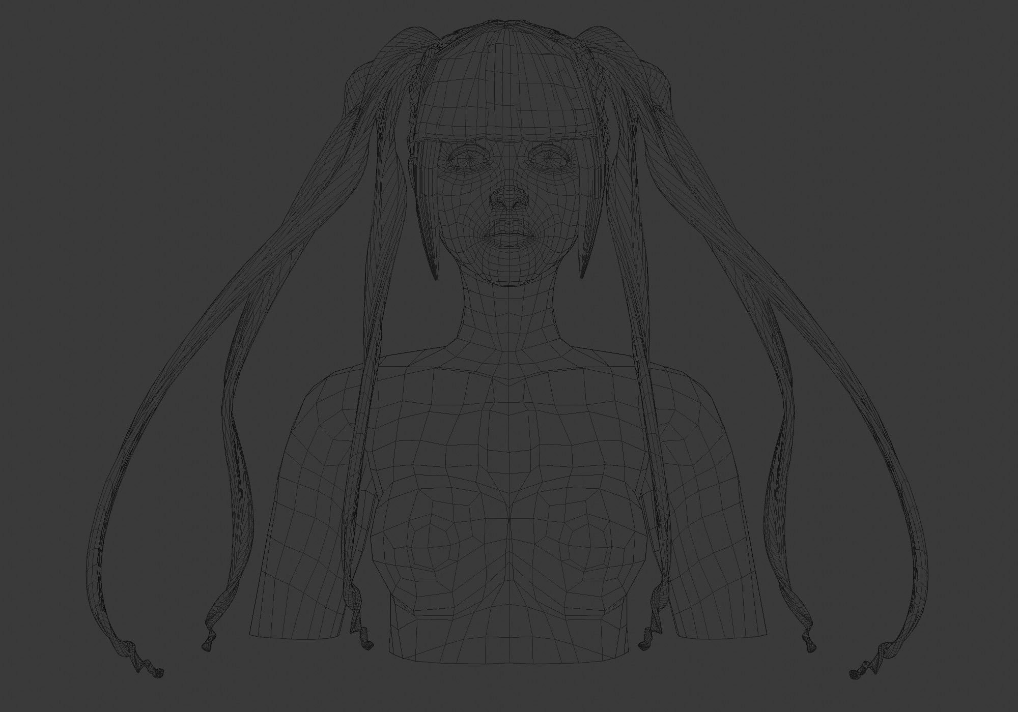 Female Stylized Hairstyle V16673 3D model_5