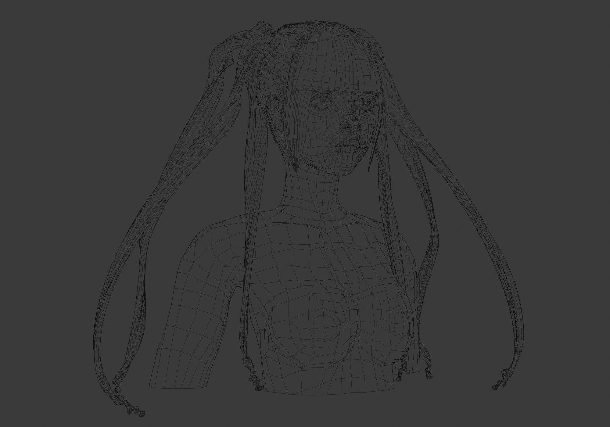 Female Stylized Hairstyle V16673 3D model_6