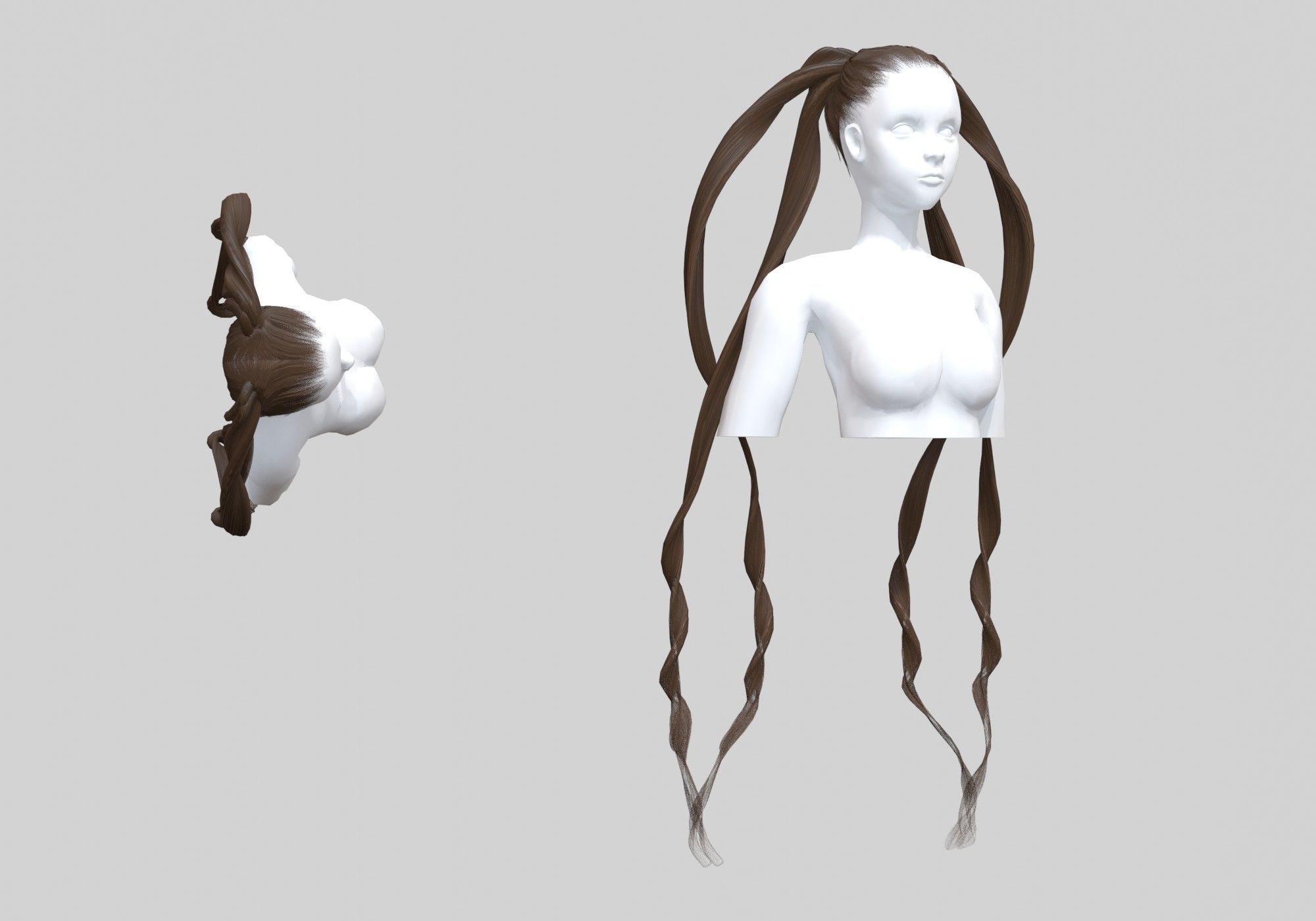 Female Ponytails Hairstyle V12861 3D model_1